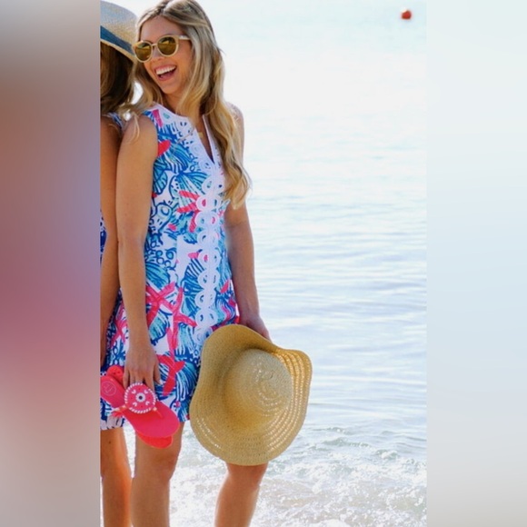 NWT Lilly Pulitzer Janice shift dress resort white she she shells 4 - Picture 3 of 13